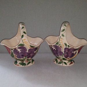 Pair of Vintage Wade Harvest Ware floral baskets EUC